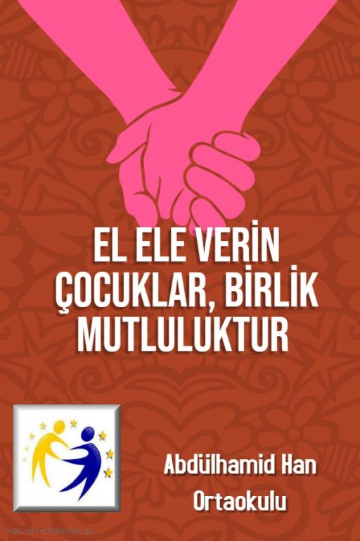 El ele verin çocuklar, birlik mutluluktur.